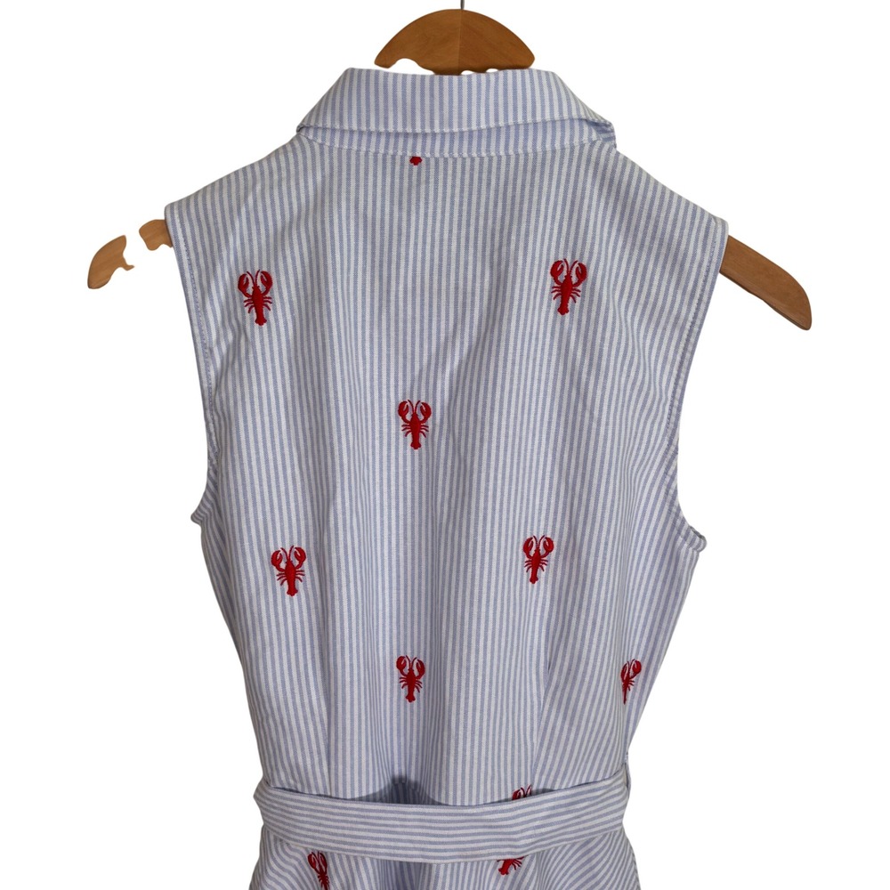 Kiel James Patrick Dress Womens Sz XS Lobster Coastal Button Up Cotton Crawfish - Picture 4 of 13